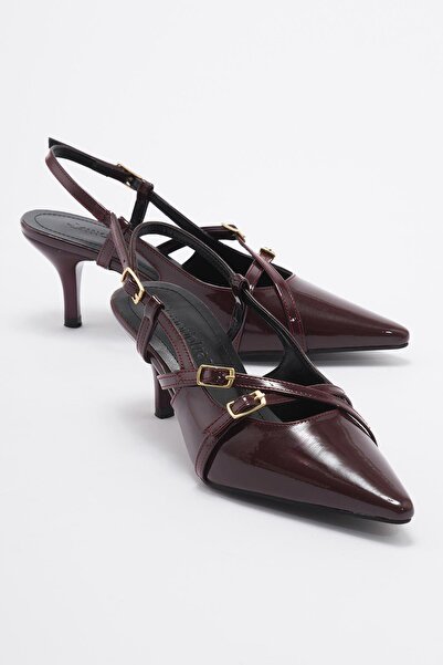 Ccway Γυναικεία ψηλοτάκουνα παπούτσια με μυτερή μύτη, καμπυλωτά λουστρίνια