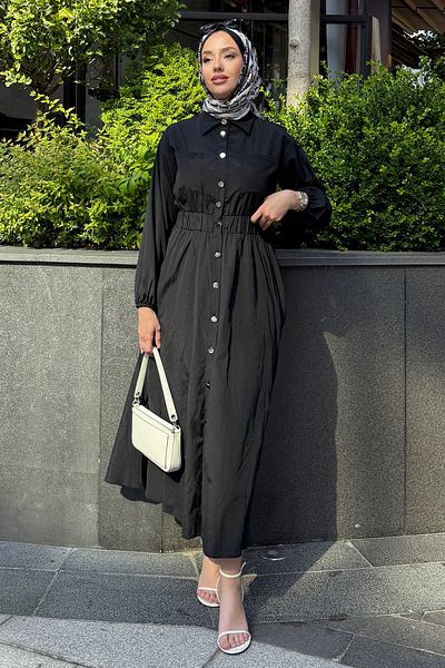 Tesettür Diyarı Μαύρο Hijab Rapalin Γυναικείο Φόρεμα