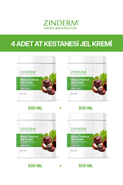 zinderm At Kestanesi Jeli, Masaj Kremi 500 ml (4 Adet X 500 ml)