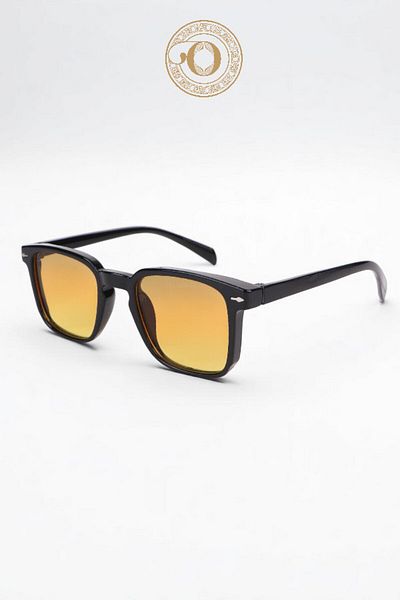 Eyesofia Zee Unisex Luxury Glass Black Smoked Yellow Sunglasses