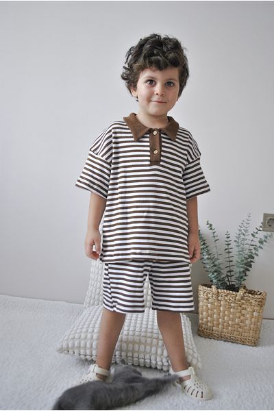 MiaBaby Double Striped Suit Set