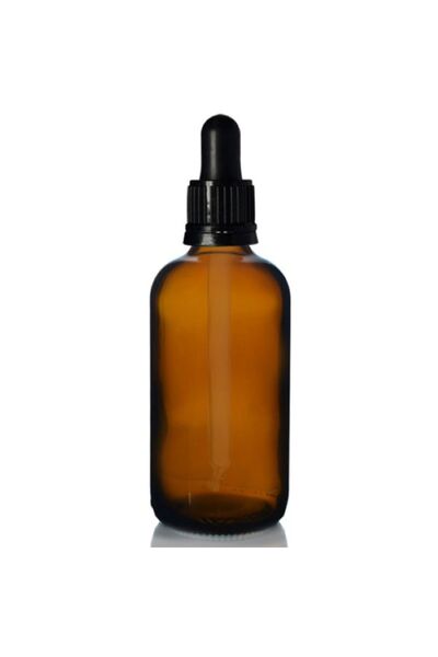 makrobay Amber dropper siyah damlalık kapaklı cam şişe 100 ml 5 adet