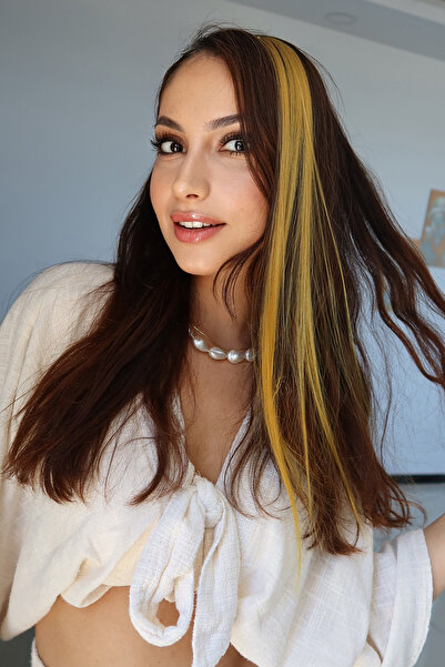 TAKIŞTIR Жълт цвят, странично закопчаване, единично (50 см)