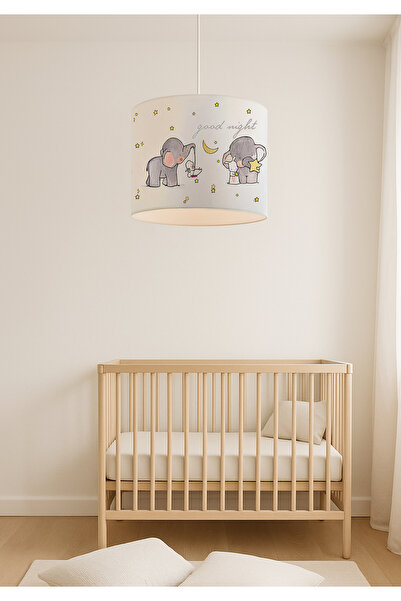 HOMİNG Homing Kids Kumaş Baskılı Çocuk Odası AYD-2879 Fil Desenli Sarkıt