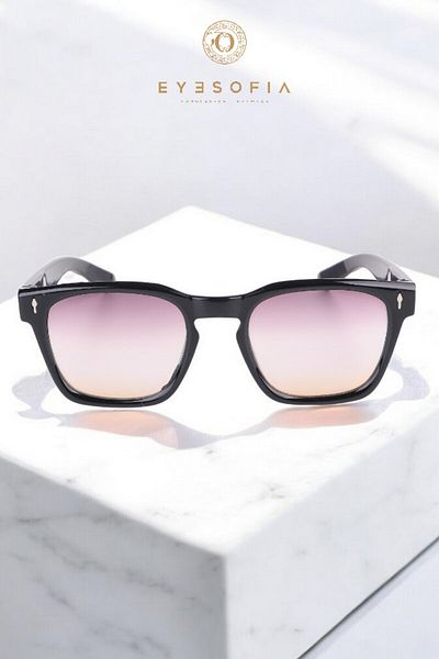 Eyesofia Swan Unisex Luxury Glass Black Smoked Sunglasses
