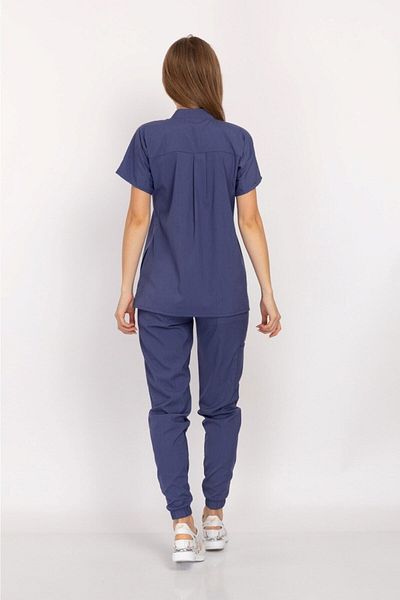 Nur Medikal Giyim Storm Blue Era Model Snap Fastener Guler Domnă Soft Lycra Asistentă Doctor Spital Scrubs Suit