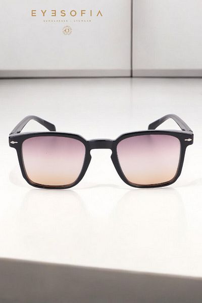 Eyesofia Tura New Season Luxury Glass Unisex Black Smoked Sunglasses