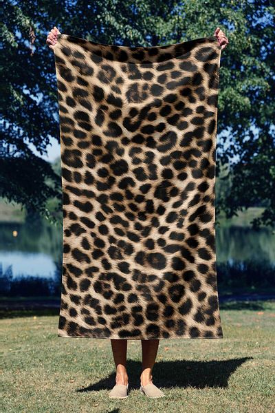 ASDİVA Leopard Pattern Digital Printed Beach Towel 75X150