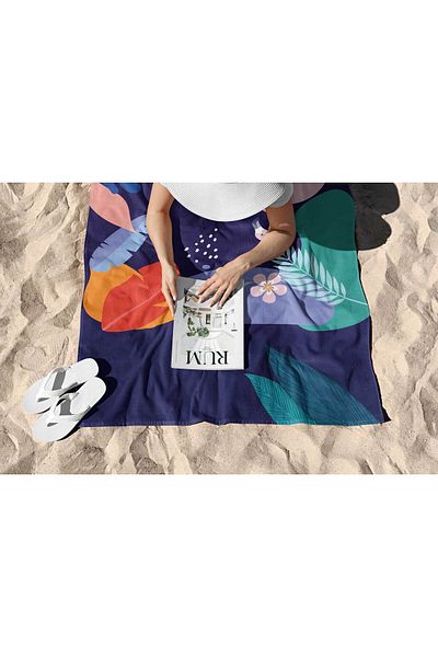 ASDİVA Flamingo Summer Pattern Digital Printed Beach Towel 75X150