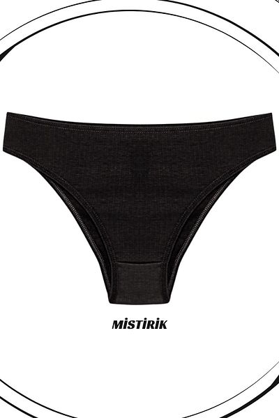MİSTİRİK Αθλητικό εσώρουχο Taranto Model Ψηλόμεσο Μαλακό και Ευέλικτο Υφασμάτινο Μαύρο Χρώμα
