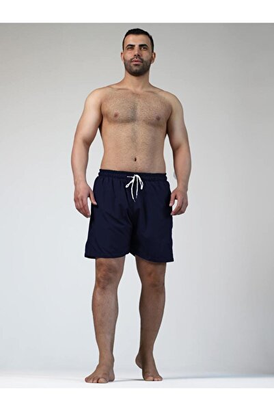 Aqua Armour Men's Plus Size Navy Blue Quick Dry Fabric Zipper Pocket Swimwear Pool Sea Shorts