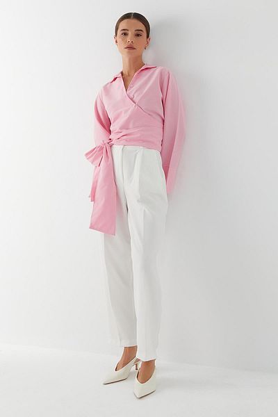 MARKALİSTE Pocket Detailed Straight Cut Trousers White