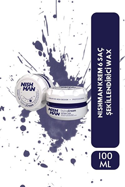 NISHMAN Krem 6 Saç Şekillendirici Wax / Uzun Saç Tiplerine Yönelik 100 Ml