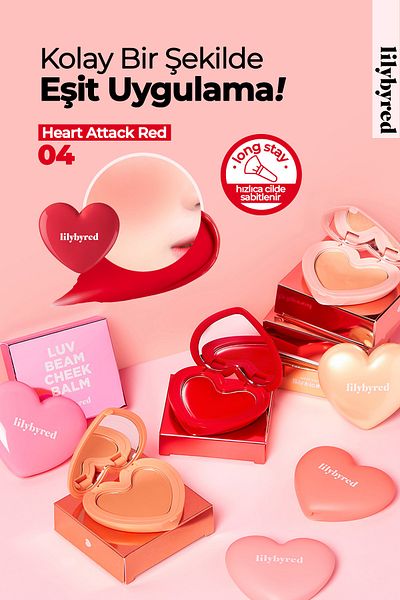 lilybyred Natural Looking Cream Blush Luv Beam Cheek Balm - 04 Heart Attack Red