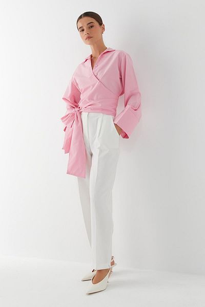MARKALİSTE Pocket Detailed Straight Cut Trousers White