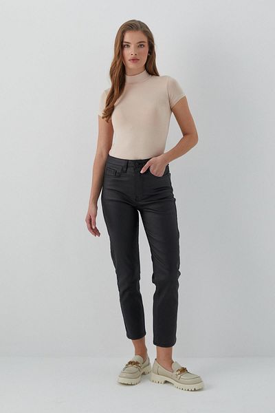 MARKALİSTE Leather Look Lycra Trousers Black