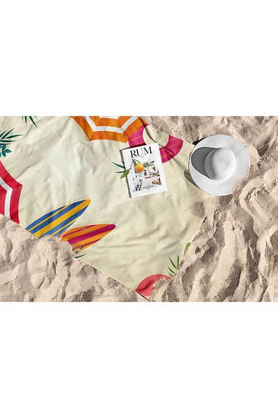 ASDİVA Summer Pattern Digital Printing Beach Towel 75X150