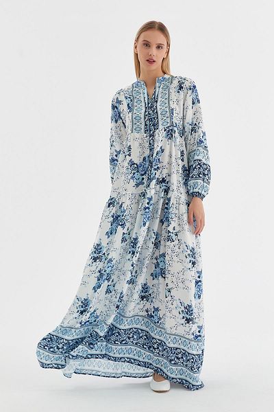 MARKALİSTE Rochie cu model autentic albastru