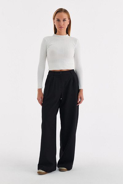 MARKALİSTE Black Palazzo Trousers - Relaxed Fit