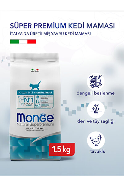 Monge Cat Kitten Daily Line Tavuklu Yavru Kedi Maması 1.5 Kg