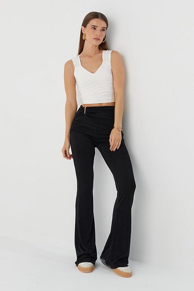 MARKALİSTE Gather Detailed Trousers Black