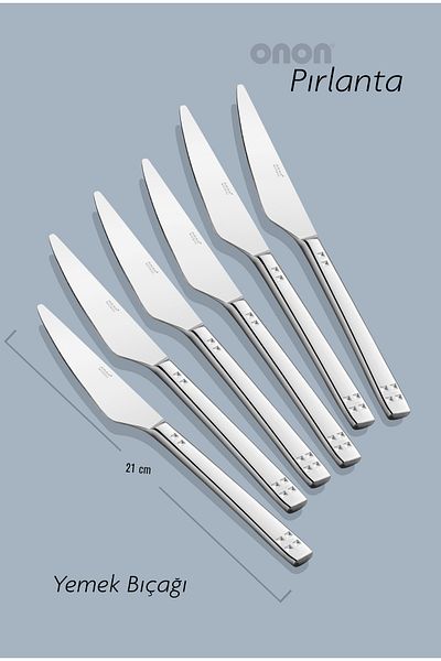 on-on Diamond Food Knife 12 Pieces 18/10