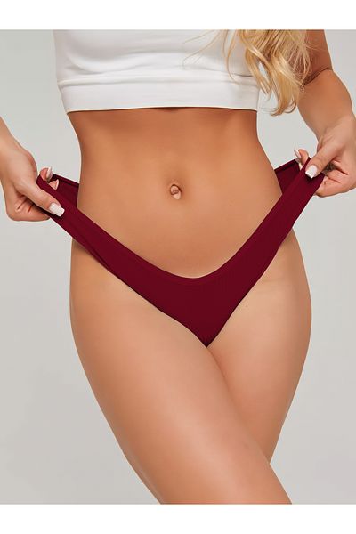 MİSTİRİK Ψηλόμεσο εσώρουχο Taranto Model Slip - Ευέλικτο και απαλό, μπορντό χρώμα