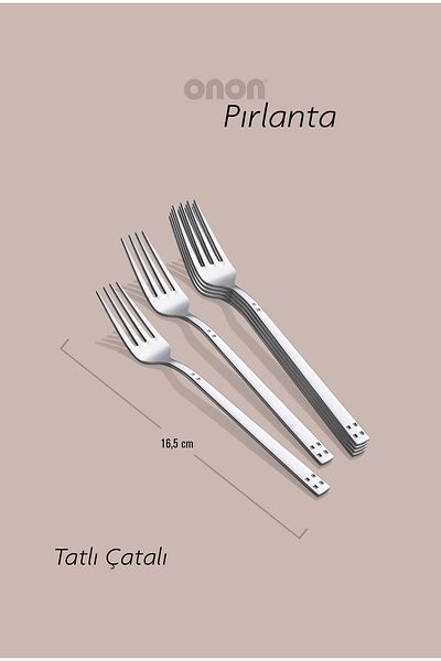 on-on 18/10 Diamond Sweet 6-Piece Fork