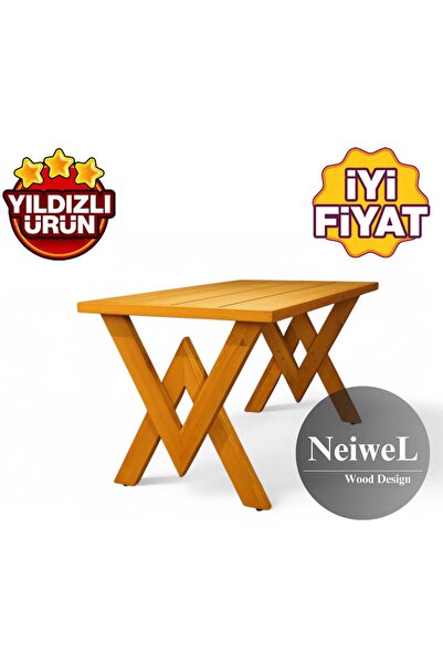 Neiwel Garden Venus Doğal Ahşap Bahçe Yemek Masası-70-100(EBAT SEÇENEKLİ)