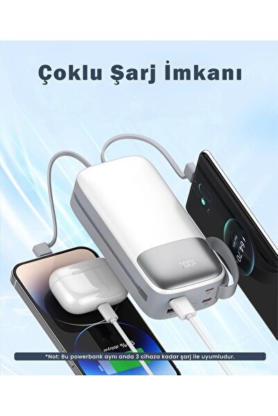 SWORD 30000 Mah Kablolu Powerbank Sw-30po3 Beyaz