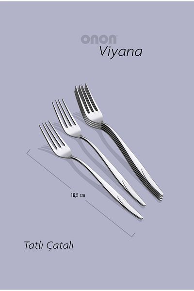 on-on Set of 6 18/10 Vienna Sweet Fork