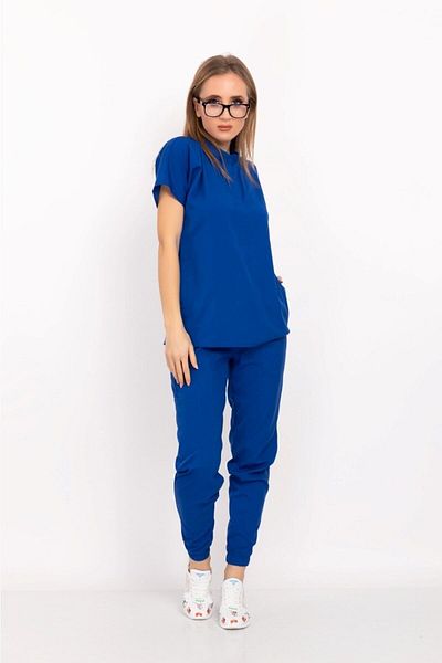 Nur Medikal Giyim Saks Blue Color Snap Fastener Guler Soft Lycra Doctor, Asistentă, Spital, Costum de turneu