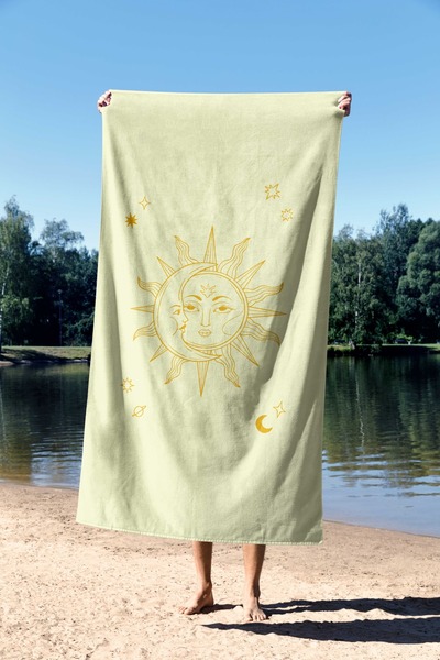 ASDİVA Güneş Desen Dijital Baskı Plaj Havlusu 75x150