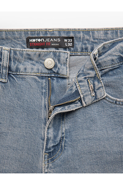 Koton Egyenes szabású Jean nadrág normál deréktámlával - Mark Jean