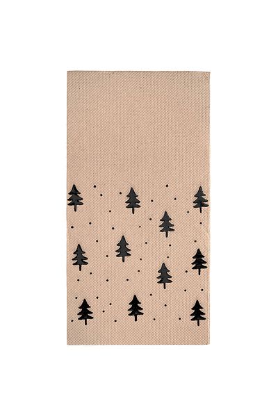 Story 40X40 cm Black Foil Christmas Pine Trees Patterned 16-Piece Kraft Colored Paper Napkins