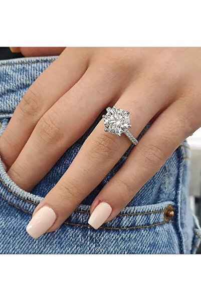 reyselstyle Çelik Üzeri Gümüş Kaplama Tek Taşlı ve Tam Tur Çelik Alyans Seti