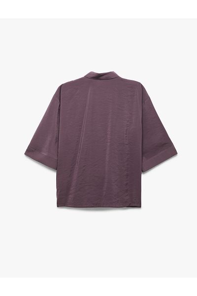 Koton Modal Fabric Pocket 3/4 Wide Sleeve Kimono