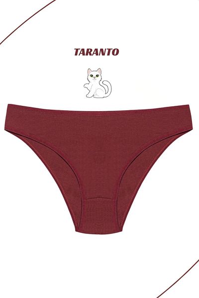 MİSTİRİK Chiloți slip din bumbac elastic cu talie înaltă model Taranto Culoare Bordeaux