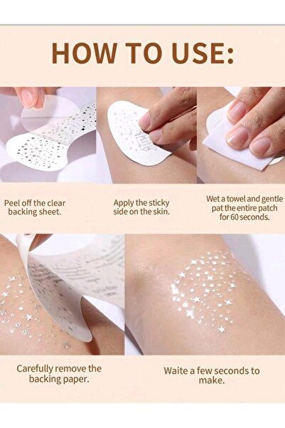 Sibelon Yüz Çili Çil Parıltısı Party Işıltısı Geçici Dövme Tattoo Glitter Gold Sticker