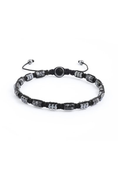 Sırlı Taş Varisit, Hematite Bracelet - Ovis Black Bracelet - Design Bracelet 4mm Adjustable