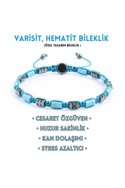 Sırlı Taş Varisit, Hematit Bileklik - Ovis Blue Bileklik - Tasarım Bileklik 4...
