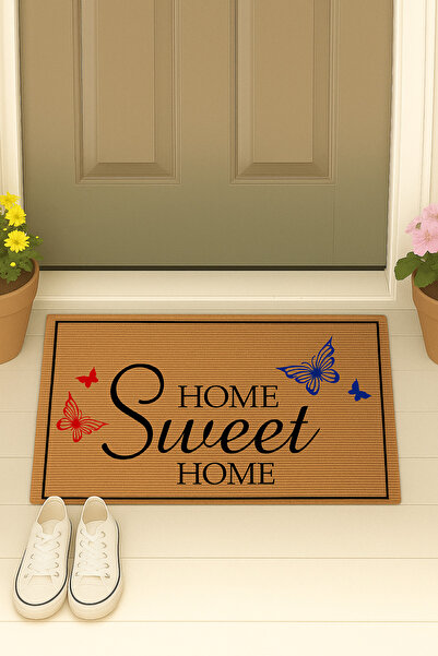 Pratixstore Mind Kelebek Home Sweet Home Design Door Mat - Stylish, Durable, ...
