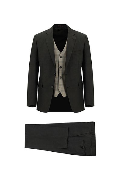 Abdullah Kiğılı Slim Fit Slim Fit Woolen Combination Vest Suit