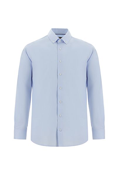 Abdullah Kiğılı Long Sleeve Slim Fit Oxford Cotton Shirt - Non Iron