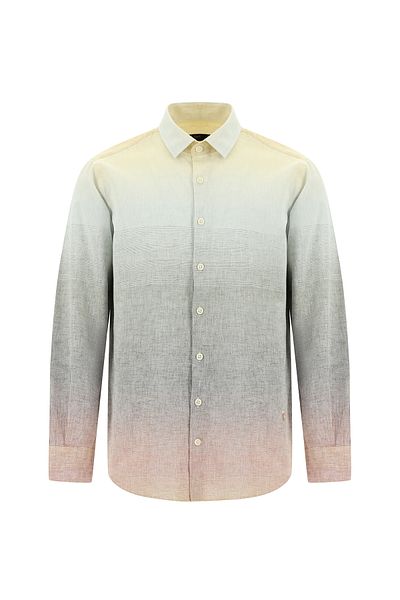 Abdullah Kiğılı Patterned ReGular Fit LonG Sleeve Sports Linen Shirt