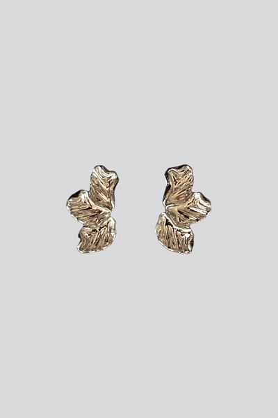 stravis Silver Color Leaf Earrings