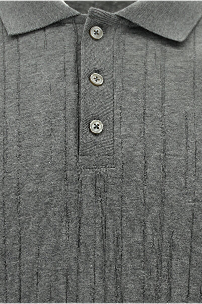 Abdullah Kiğılı Slim Fit Mercerized Cotton Patterned Polo Neck T-Shirt