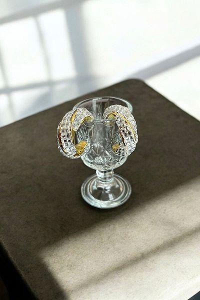 stravis Stone Embroidered Hoop Earrings