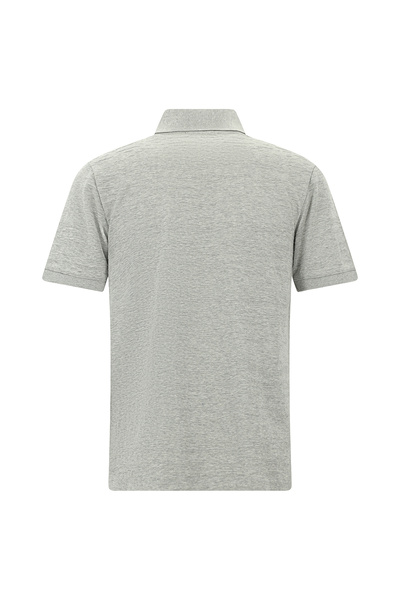 Abdullah Kiğılı Slim Fit Slim Fit Zippered Mercerized Cotton Patterned Polo Neck T-Shirt