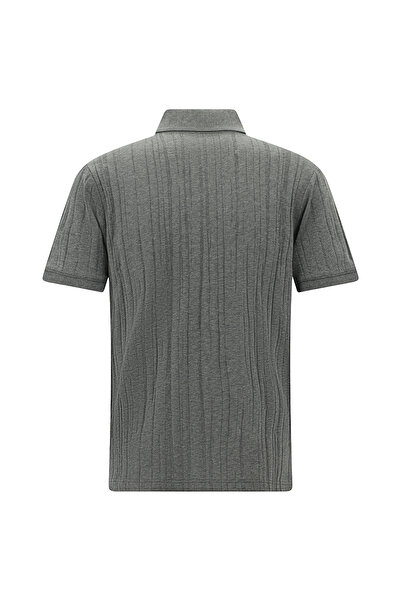 Abdullah Kiğılı Slim Fit Mercerized Cotton Patterned Polo Neck T-Shirt